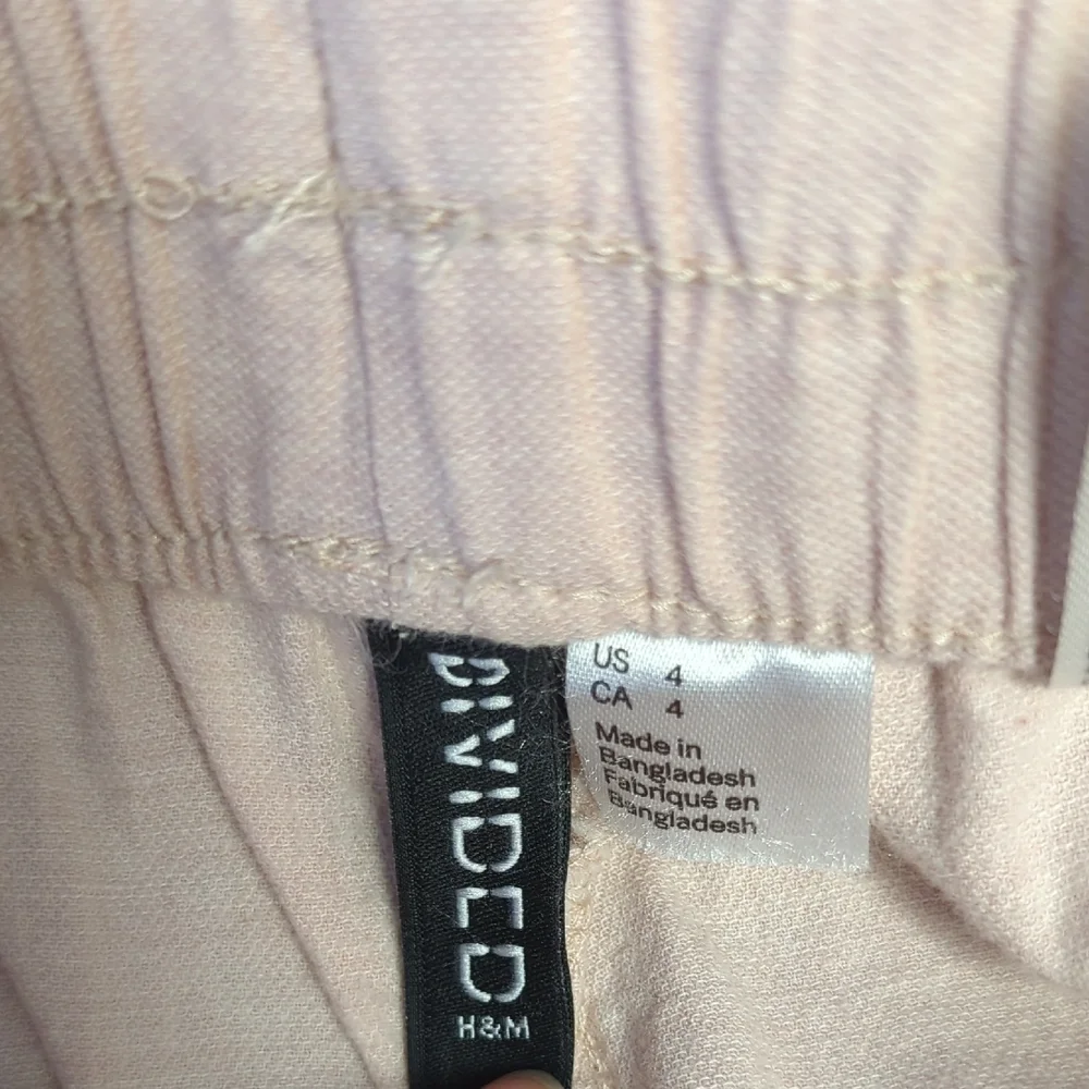 19933 H&M Wide Leg Linen Pant Pink size 4 coastalcore summer resortwear casual